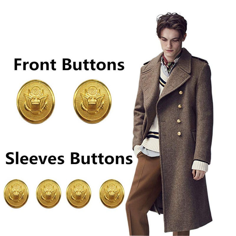 YaHoGa 14pcs Gold Blazer Buttons for Suits Blazers Sport Coats 20mm 15mm Metal Shank Blazer Buttons Set for Sewing Coats Suits Blazers (MB20110) - Image 3